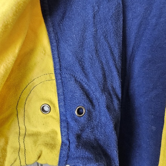 Vtg. Mirage Michigan XL Long Striped Polo Sleeve Blue & Yellow Clean - Picture 2 of 11